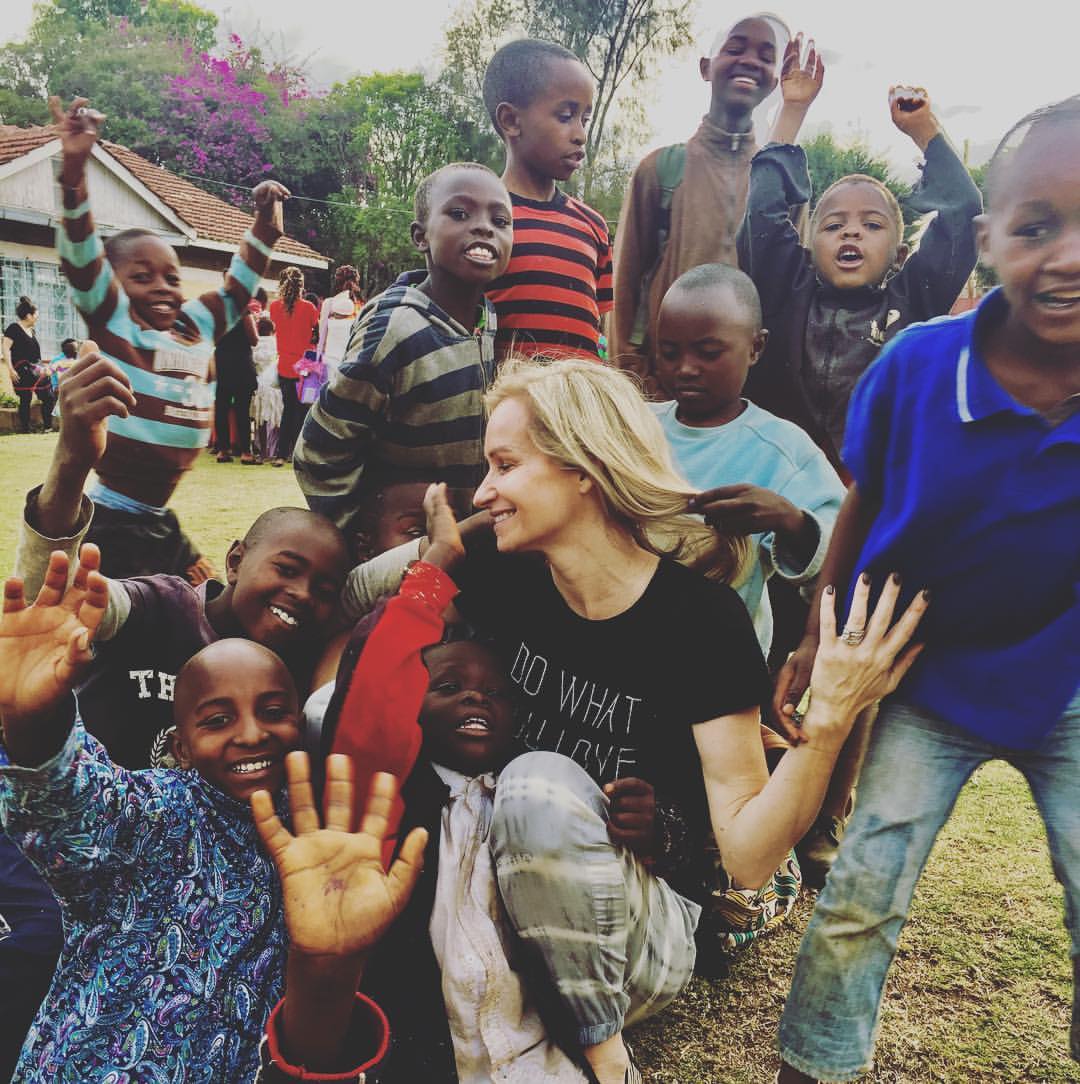 Dana Spinola with the Asher babies in Africa
